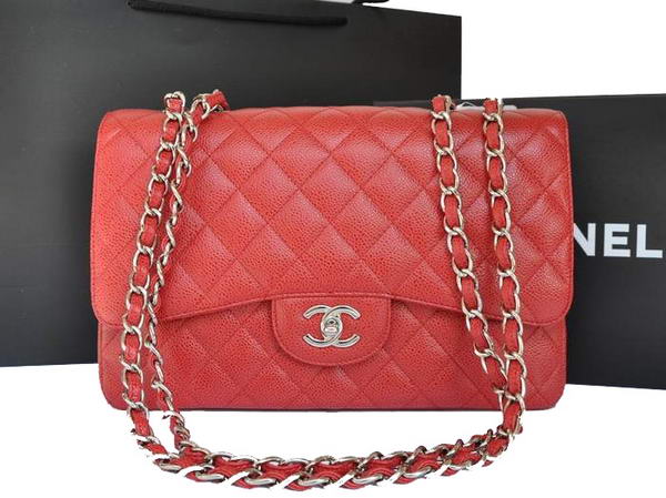 7A Replica Chanel Original Caviar Leather Flap Bag A28600 Red